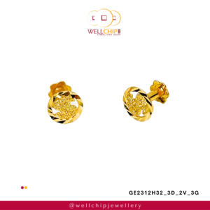 916 GOLD LADIES EARSTUD - GE2312H32_3D_2V_3G