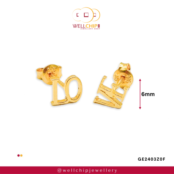 916 GOLD LOVE EARRING - GE2403Z0F - Image 2