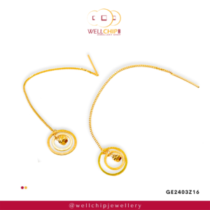 916 GOLD LADIES DROP EARRING - GE2403Z16