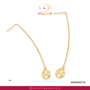 916 GOLD LADIES DROP EARRING - GE2403Z1K