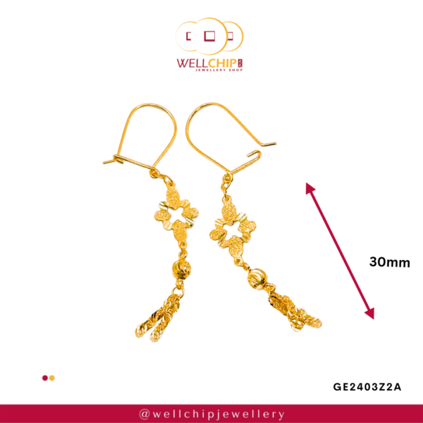 916 GOLD FANCY EARRING - GE2403Z2A - 图片 2