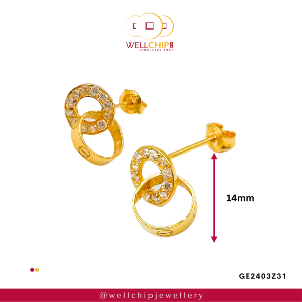916 GOLD LADIES EARSTUD - GE2403Z31 - 图片 2