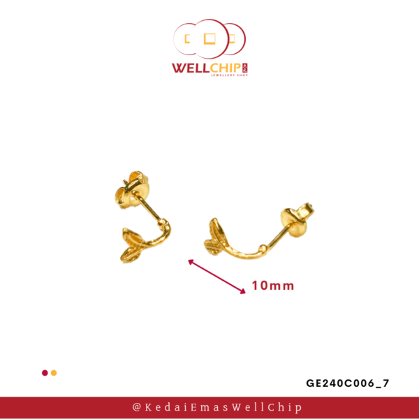 916 GOLD LADIES FANCY EARSTUD - GE240C006_7 - Image 2