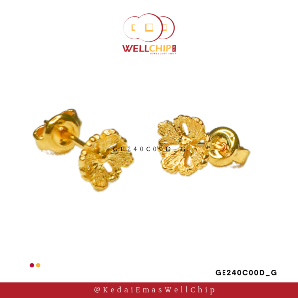916 GOLD LADIES FANCY EARSTUD - GE240C00D_G - Image 2