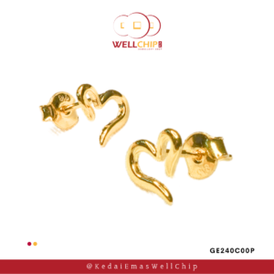 916 GOLD LADIES EARSTUD LOVE - GE240C00P