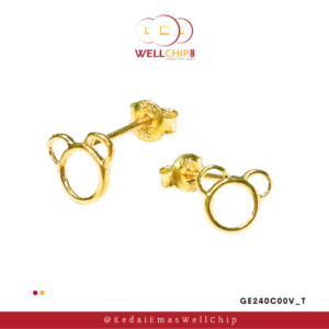 916 GOLD LADIES EARSTUD BEAR - GE240C00V_T