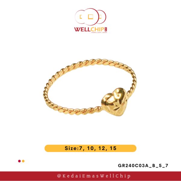 916 GOLD FANCY RING LOVE - GR240C03A_B_5_7 - Image 2