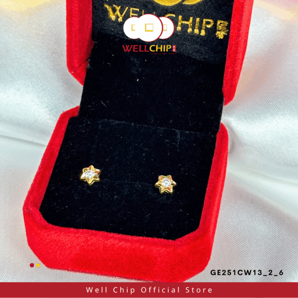 916 GOLD STONE EARSTUD CW-F