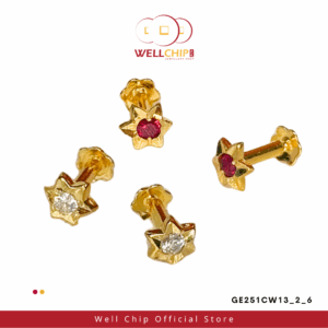 916 GOLD STONE EARSTUD CW-F