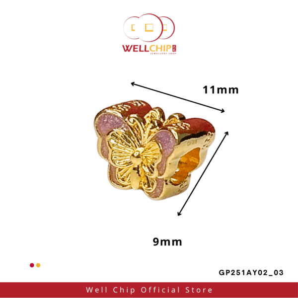 916 GOLD HOLLOW CHARM