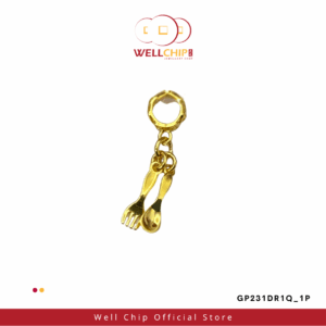 916 GOLD PENDENT FORK & SPOON - GP231DR1Q_1P