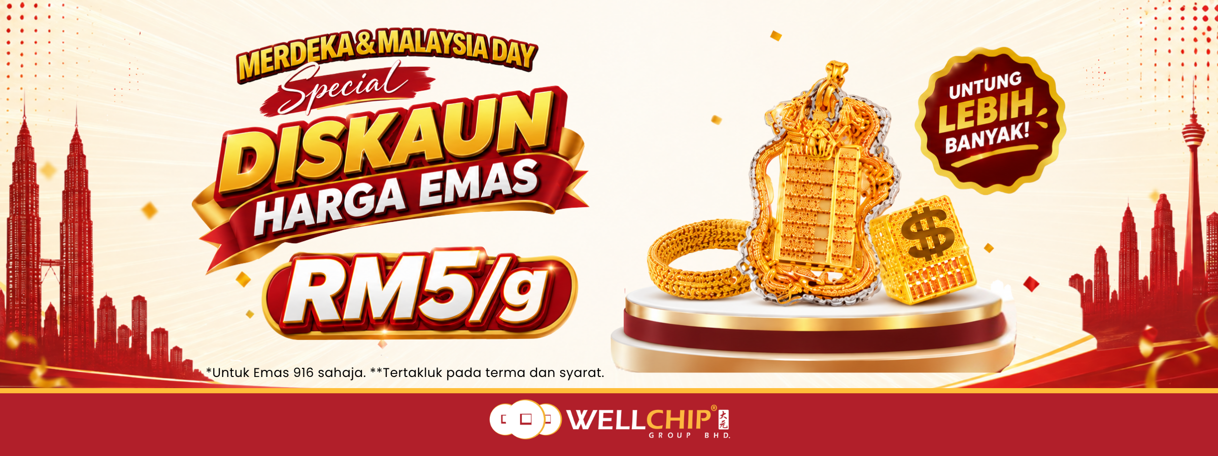Diskaun harga emas rm5 - Merdeka Promotion