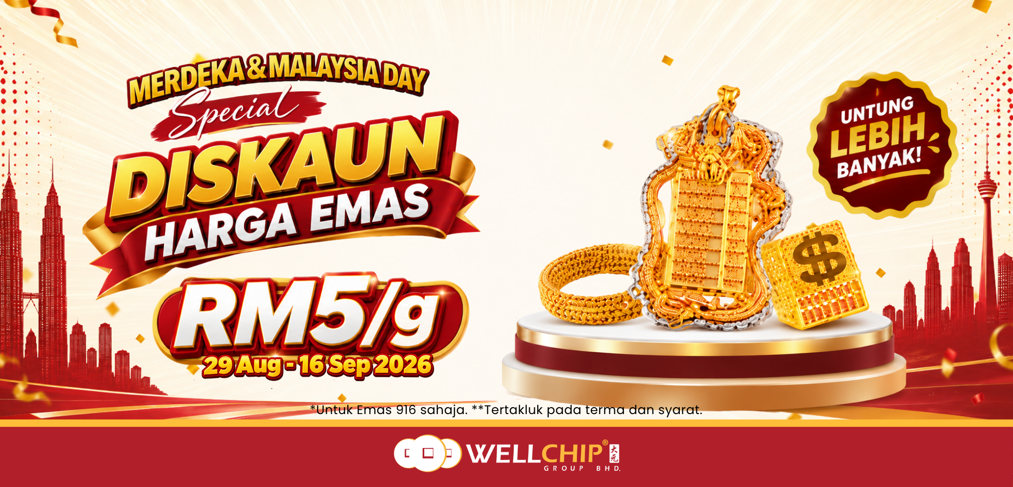 Merdeka & Malaysia Day 2026 Gold Promotion | RM5/g Discount